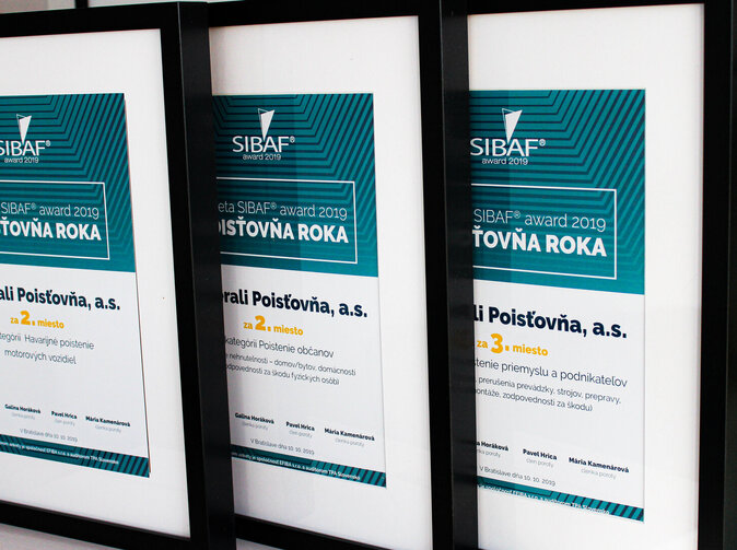 Poisťovňa Generali si z ankety SIBAF® Award 2019 odniesla ocenenie v každej kategórii
