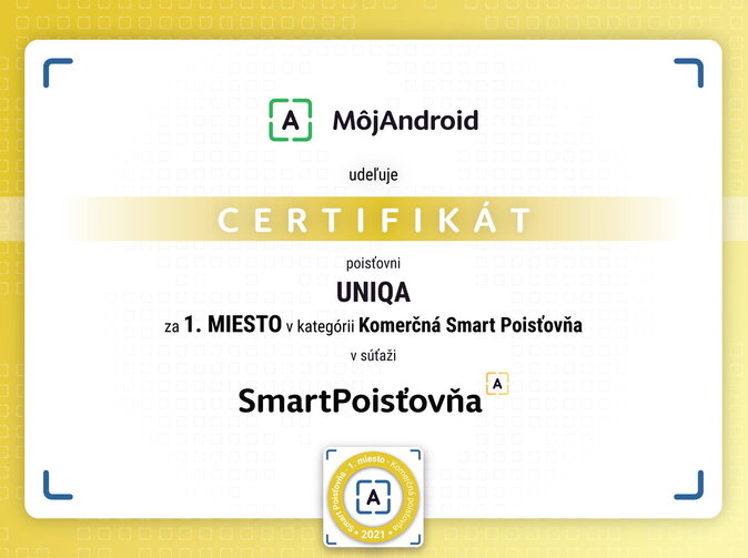 UNIQA je Smart poisťovňa roka, má najlepšie inteligentné a online funkcie na trhu