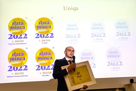 Triumf v súťaži produktov Zlatá minca 2022: UNIQA získala štyri prvenstvá