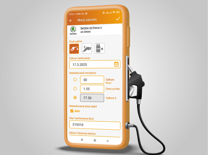 Novinka v aplikácii Automobil od INSIA: Sekcia Tankovanie. Majte kontrolu nad spotrebou